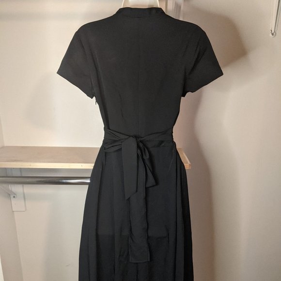 Grace Karin Black Wraparound Short Sleeve Dress - Picture 2 of 2